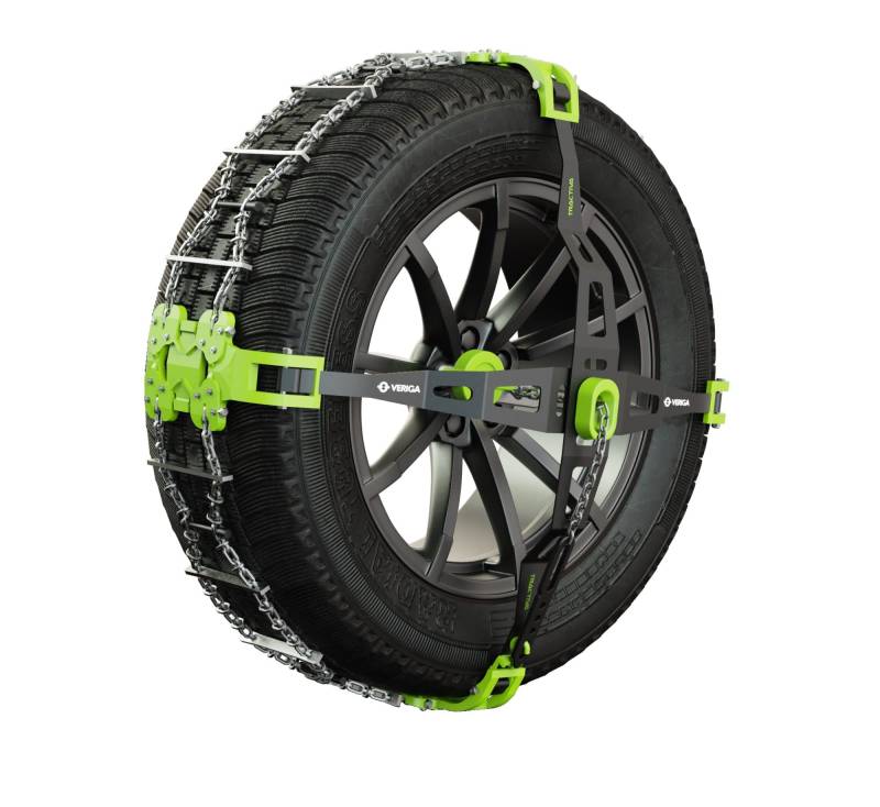 Veriga T-S50 TRACTIVA SPORT Laufflächen Schneeketten Satz (1 Paar= 2 Stück) automatische Spannung & komfortable Montage für PKW & Elektrofahrzeuge von VERIGA