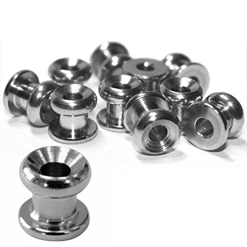 10 Stück Rundknopf Edelstahl A4 Silber von Versandbox24