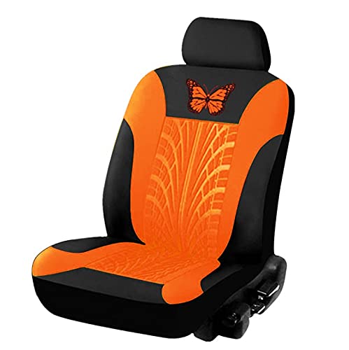 Veshow 2-teiliges Autositzbezüge-Set, schöne Schmetterlinge, universal, passend für die meisten LKWs, Vans, SUV (Orange) von Veshow