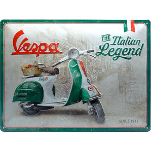 Retro Blechschild Vespa Italian Maße: 40 x 30 cm von Vespa