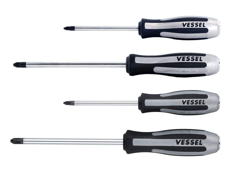 VESSEL Schlagschraubendreher-Set Megadora Impacta PH2, PH3, PZ2, PZ3, 4-teilig von VESSEL