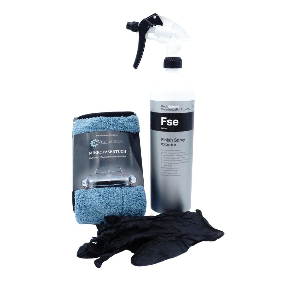 Koch Chemie Fse Finish Spray Exterior Detailer 1 Liter Spray Set (Sprühkopf + Mikrofasertuch + Handschuhe) von Veteranicar