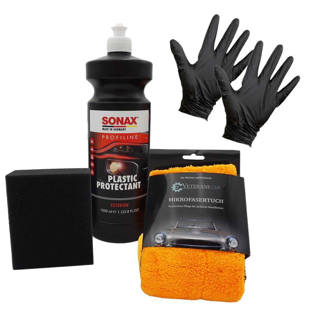Sonax Profiline Plastic Protectant Kunststoffpflege 1,0L Set außen (4-Teilig) von Veteranicar