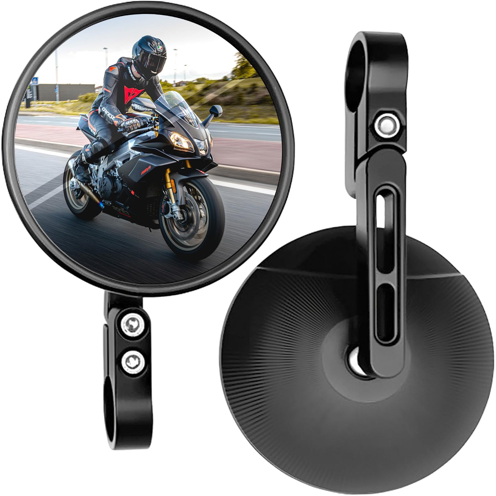 2 Stück Motorrad Spiegel E24 Geprüft für Lenkerdurchmesser von 22mm und 25mm- Verstellbare Montage, 360° Drehung und 146° Neigungswinkel um den besten Blickwinkel zu erhalten sicheres Fahren 2 Stück Motorrad Spiegel E24 Geprüft für Lenkerdurchmesser von 22mm und 25mm- Verstellbare Montage, 360° Drehung und 146° Neigungswinkel um den besten Blickwinkel zu erhalten sicheres Fahren von VexNook