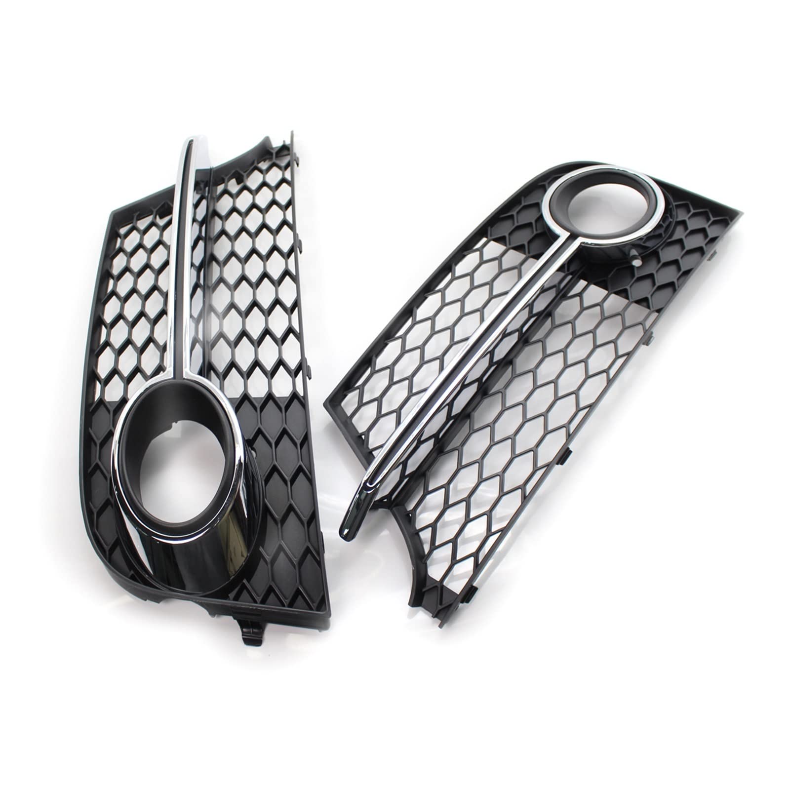 Vampylon Paar RS Style Honeycomb Hex Auto Nebellicht Grill Abdeckung Nebelscheinwerfer Gitter, für TT MK2, für TTS 2011-2014 8J0807681KT94(Black silver) von Vexilon