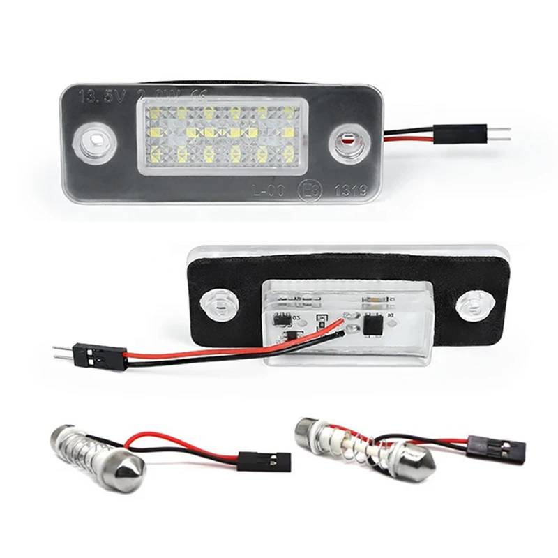 Vexilon 2 Stück, für A8 D3 Quattro 4E2,4E8 S8 2002-2010 Auto hinten weiß Kennzeichenbeleuchtung LED OEM Lampen 4E0943021,4E0943022 Kennzeichenbeleuchtung von Vexilon