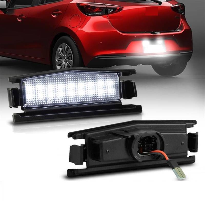 Vexilon 2 Stück weiße LED-Kennzeichenbeleuchtung, fehlerfrei, für Mazda 2 2016, für Mazda Mx-5 MX5 Miata 2016-UP Kennzeichenbeleuchtung von Vexilon