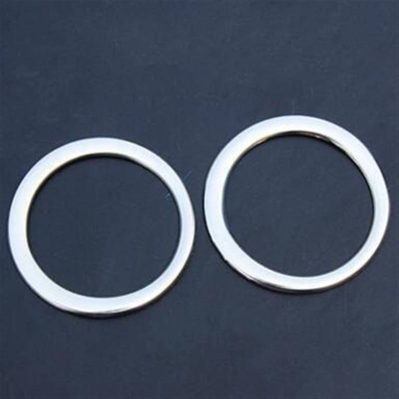 Vexilon 2-teiliges Set Auto-Styling Auto-Klimaanlagenauslass-Entlüftungsdekoration Zierringaufkleber, for Volkswagen, for VW, for Jetta, MK6 2012-2016 Lüftungsgitter fürs Auto(Glossy Silver) von Vexilon