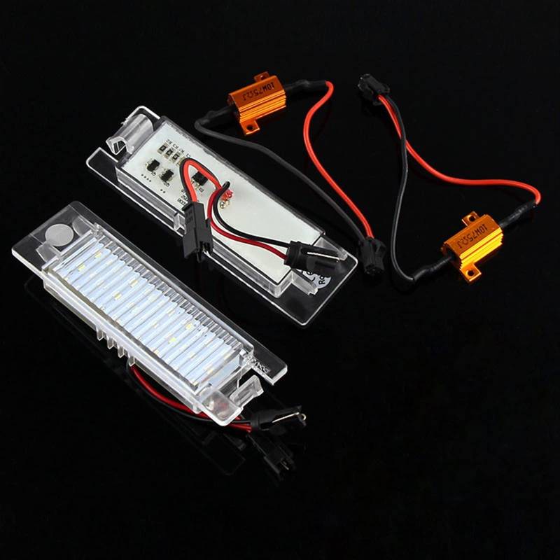 Vexilon 2 x Kennzeichenbeleuchtung, fehlerfrei, 12 V, für Opel Astra HJ Corsa CD Insignia Tigra B Twintop Vectra C Zafira B Kennzeichenbeleuchtung von Vexilon