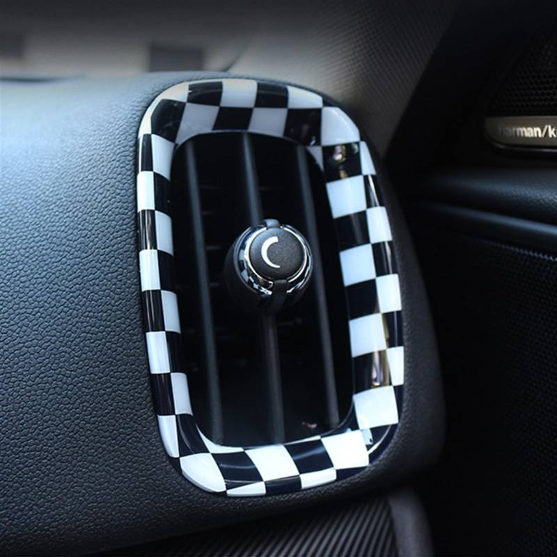 Vexilon 4-teiliger Aufkleber zur Dekoration der Autoklimaanlage, for, for MINI, Cooper S JCW F60 Countryman, Auto-Styling-Zubehör Lüftungsgitter fürs Auto(F60 Black White) von Vexilon