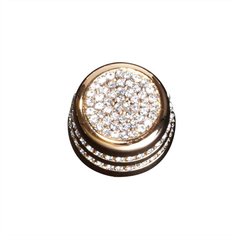 Vexilon Car Audio Lautstärkeregler Dekoration Zentraler Bedienbildschirm Sound Button Aufkleber, for, for MINI, Cooper F54 F55 F56 F57 F60 Lüftungsgitter fürs Auto(Gold) von Vexilon