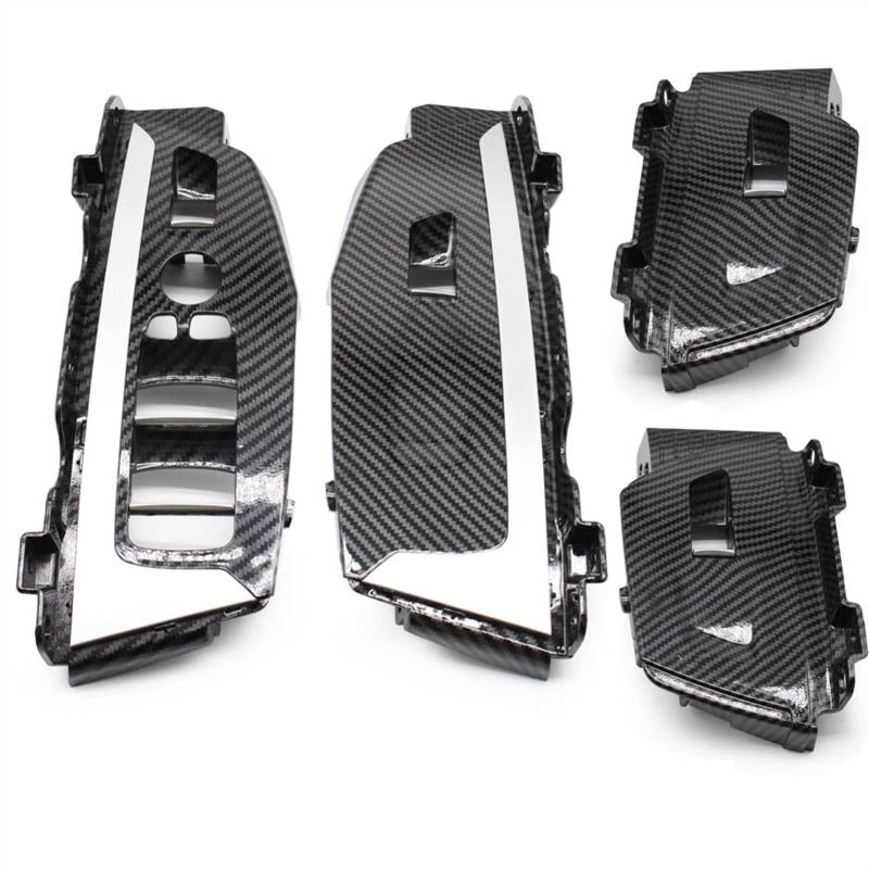Vexilon LHD Auto-Innentür-Fensterheber-Schalter-Knopf-Panel-Trim-Abdeckung Ersatz, for, for X3 X4 G01 G02 F97 F98 2018–2021 Auto-Innentürgriff(Carbon 4pcs Set) von Vexilon