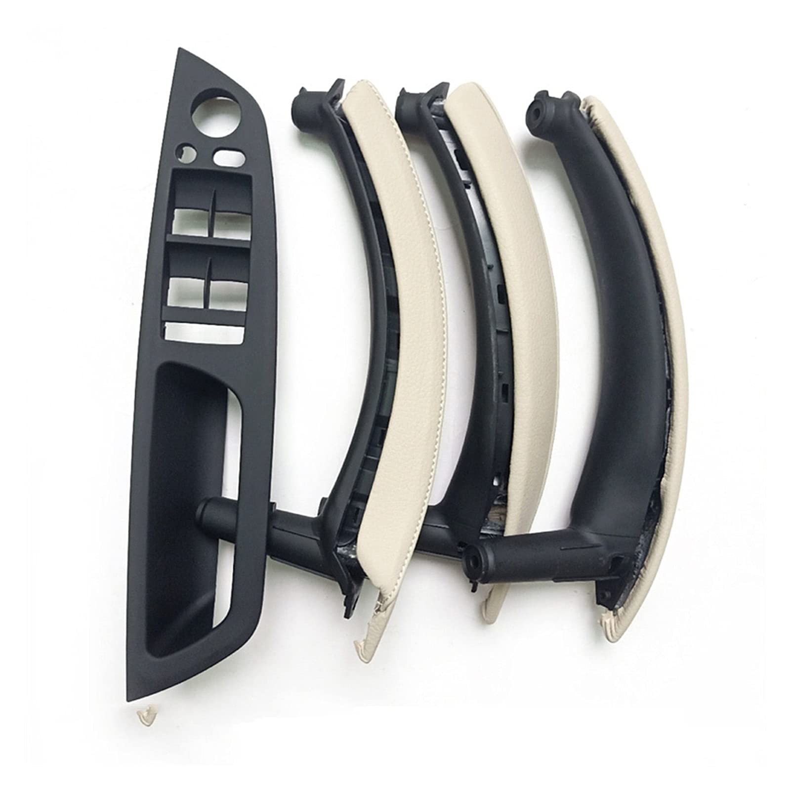 Vexilon LHD RHD Fensterschalterfeld Leder Türgriffabdeckung Baugruppe 7-teiliges komplettes Set, for, for X5 X6 E70 E71 E72 2007-2013 Auto-Innentürgriff(LHD Creamy) von Vexilon