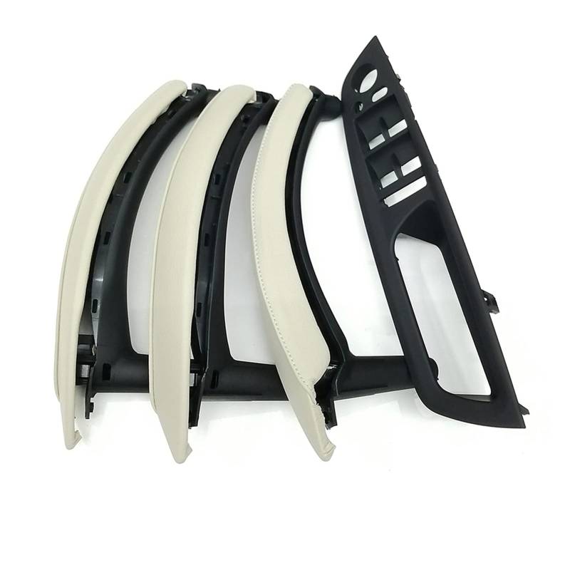Vexilon LHD RHD Fensterschalterfeld Leder Türgriffabdeckung Baugruppe 7-teiliges komplettes Set, for, for X5 X6 E70 E71 E72 2007-2013 Auto-Innentürgriff(RHD Creamy) von Vexilon