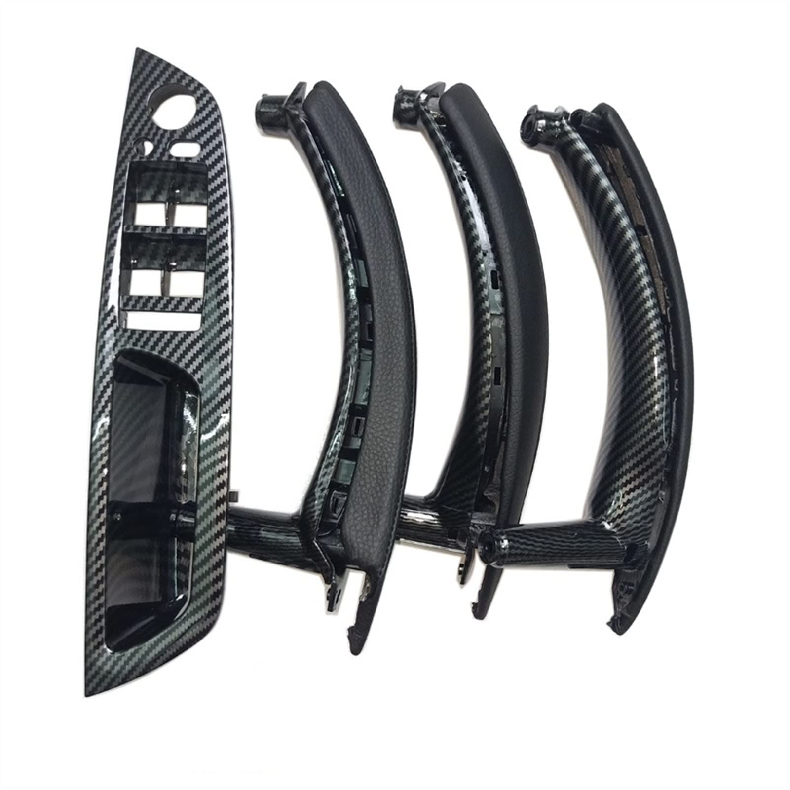 Vexilon LHD RHD Innen-Kohlefaser-Türgriff, äußere Lederabdeckung, Ersatz, for, for X5 X6 E70 E71 E72 2007–2013 Auto-Innentürgriff(LHD 7PCS Set) von Vexilon