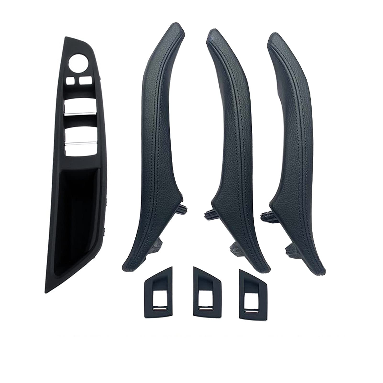 Vexilon LHD RHD Innentürgriffbaugruppe aus Leder for Linke und rechte Fahrerseite, for, for 5er F10 F11 F18 520i 523i 525i 528i 535i 2010-2017 Auto-Innentürgriff(LHD Black) von Vexilon