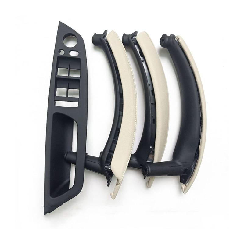 Vexilon LHD RHD Verbesserter Innentürgriff mit Lederabdeckung, komplettes Set, for, for X5 X6 E70 E71 E72 2007-2013 Auto-Innentürgriff(LHD Creamy) von Vexilon