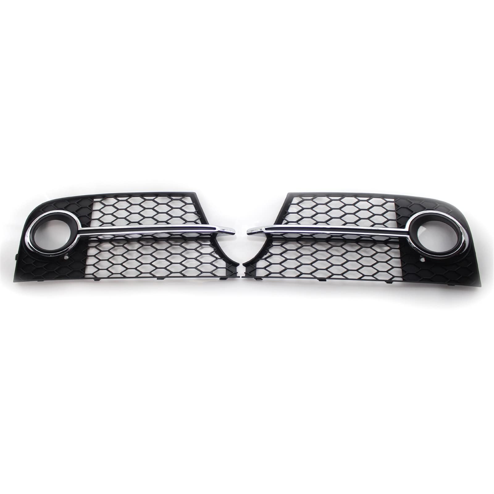 Vexilon Paar Nebelscheinwerfer Gitter für Auto, Lampenabdeckung, sechseckiges Wabengitter, for, TT MK2, for, for TTS 2011-2014 8J0807681KT94 8J0807682KT94(Black Silver) von Vexilon