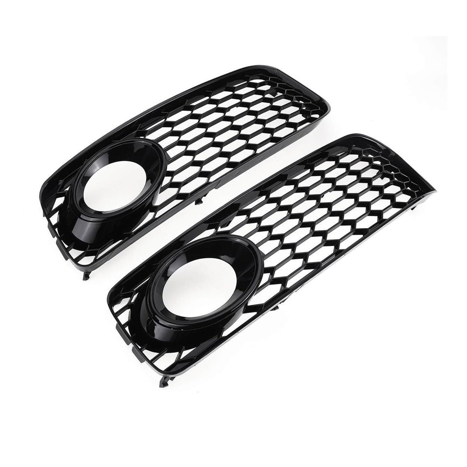 Vexilon Schwarz/Chrom, silberfarben, 1 Paar sechseckige Auto-Nebelscheinwerferabdeckungen aus Honig-Mesh, für A5 für S-Line/S5 B8 RS5 2008-2012 (B) von Vexilon