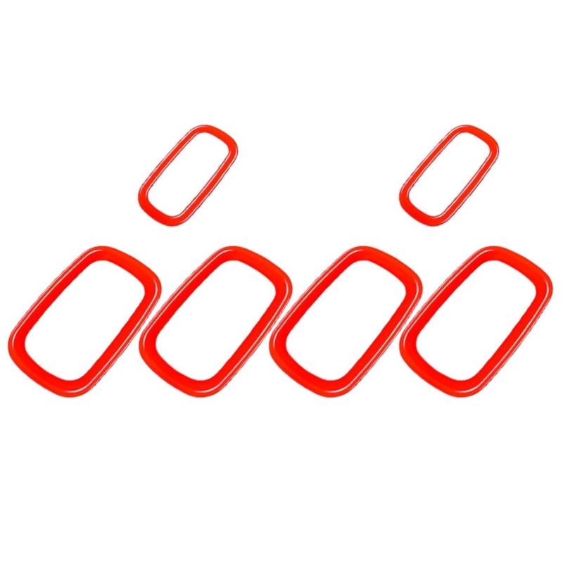 Vexilon for, for Mini, Countryman Cooper S F60 JCW Autoinnenraumaufkleber Luftauslass modifizierter dekorativer Rahmen Auto-Styling Autozubehör Lüftungsgitter fürs Auto(Red 6 Pcs) von Vexilon