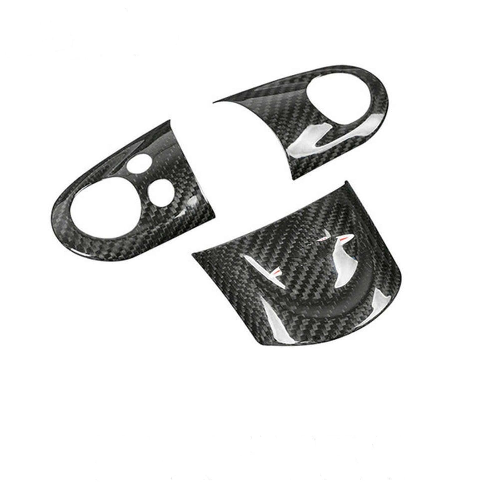 Vexilon for Mini, R56 R55 R57 R58 R59 R60 R61 Zubehör Auto Lenkrad Kohlefaser Aufkleber Dekoration Abdeckung, Cooper Teile Lüftungsgitter fürs Auto(Black JCW) von Vexilon