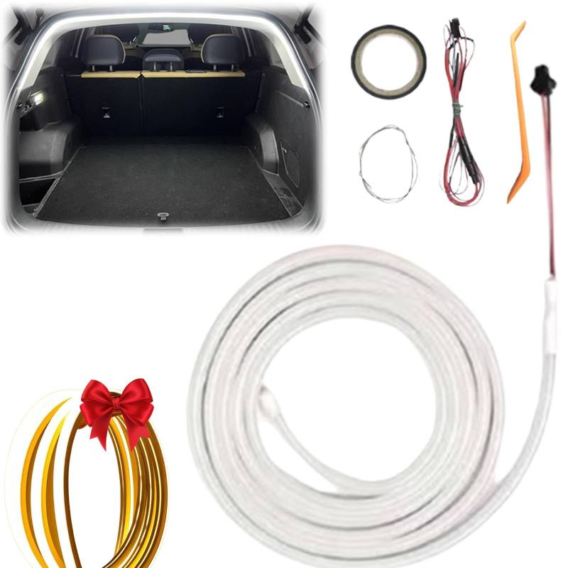 Dynamic Flowing Car Trunk Light Strip, 2025 Flexible Universal Trunk LED Light Strip, Waterproof Hood Dynamic Atmosphere Lights, Interior Illumination Decoration (White, 4 m) von Vgpbphj