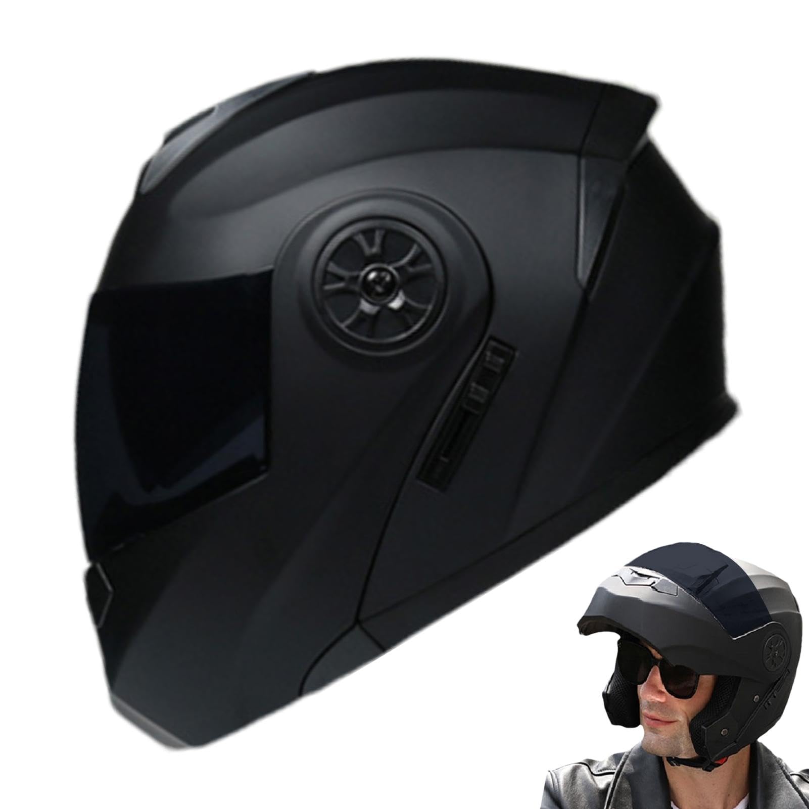 Dual-Sport-Motorradhelme - Integralhelme für Erwachsene, Sun Shield Dual Visor Helme Erwachsene Moto Helme | Antibeschlag-Motorrad-Integralhelme mit verstellbarem Riemen für das Radfahren im Freien Dual-Sport-Motorradhelme - Integralhelme für Erwachsene, Sun Shield Dual Visor Helme Erwachsene Moto Helme | Antibeschlag-Motorrad-Integralhelme mit verstellbarem Riemen für das Radfahren im Freien von Vibhgtf