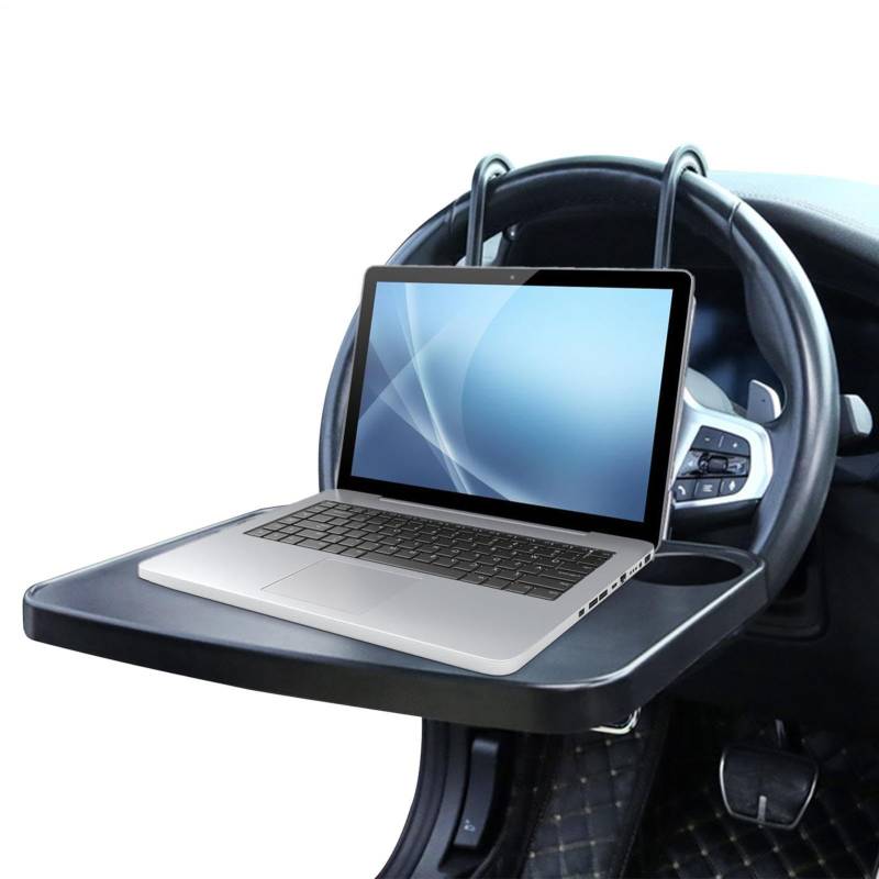 Lenkradschale, zusammenklappbare Autowaschanlage für Lenkrad, Sitzschreibtisch, faltbare Desktop -Tablett für den Rücksitz mit Haken, um Schreibarbeiten im Auto mit Telefonstrecktisch -Tablett zu esse von Vibhgtf