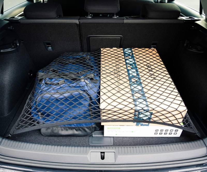 Vicera Gepäcknetz 70x60 cm • Kofferraumnetz fürs Auto, Wohnmobil mit massiven Haken • Auto Netz Organizer & Sicherung für den Kofferraum von Vicera