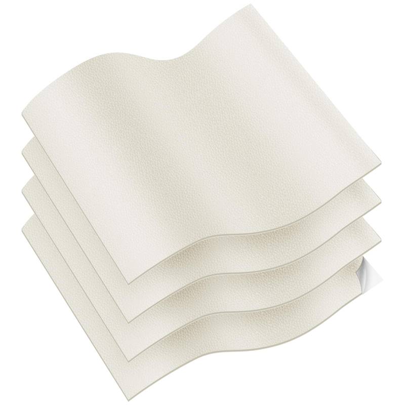 Vicloon Kunstleder selbstklebend,3 Stück Leder Reparatur Patch 19X14cm,Verschleißfest und kratzfest Leder Patch für couch Autositz Sofa Möbel Leder Reparatur, Leder Renovierung（Beige) von Vicloon