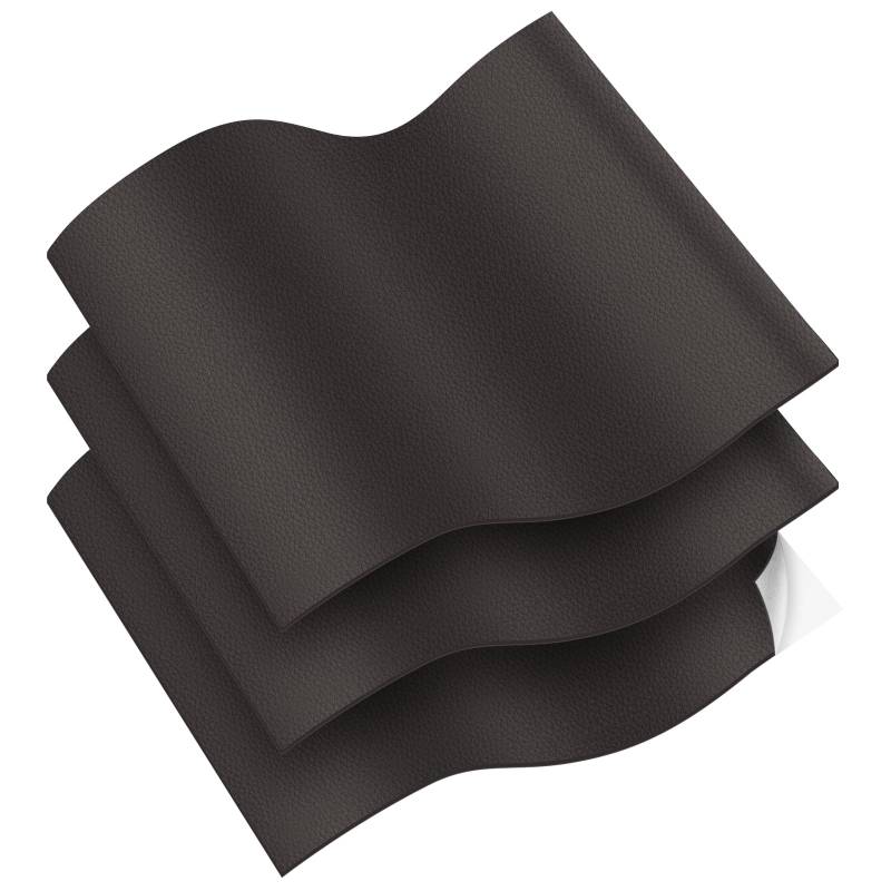 Vicloon Kunstleder selbstklebend,3 Stück Leder Reparatur Patch 32X22cm,Verschleißfest und kratzfest Leder Patch für couch Autositz Sofa Möbel Leder Reparatur, Leder Renovierung（Kaffee) von Vicloon