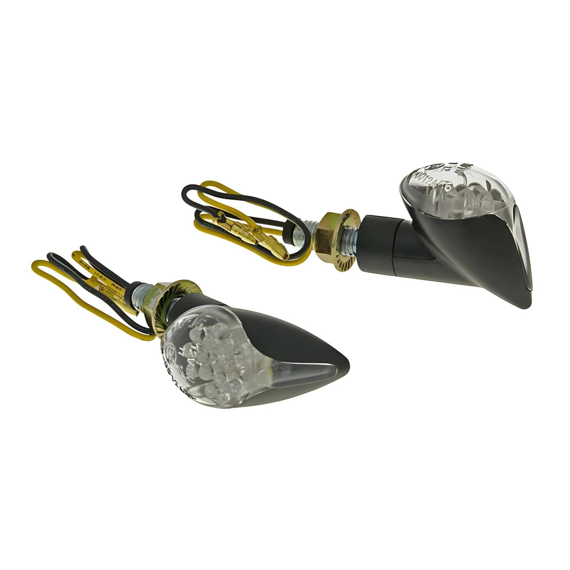 Blinker Set M8 LED schwarz Cone Klarglas Blinker Set M8 LED schwarz Cone Klarglas von VICMA