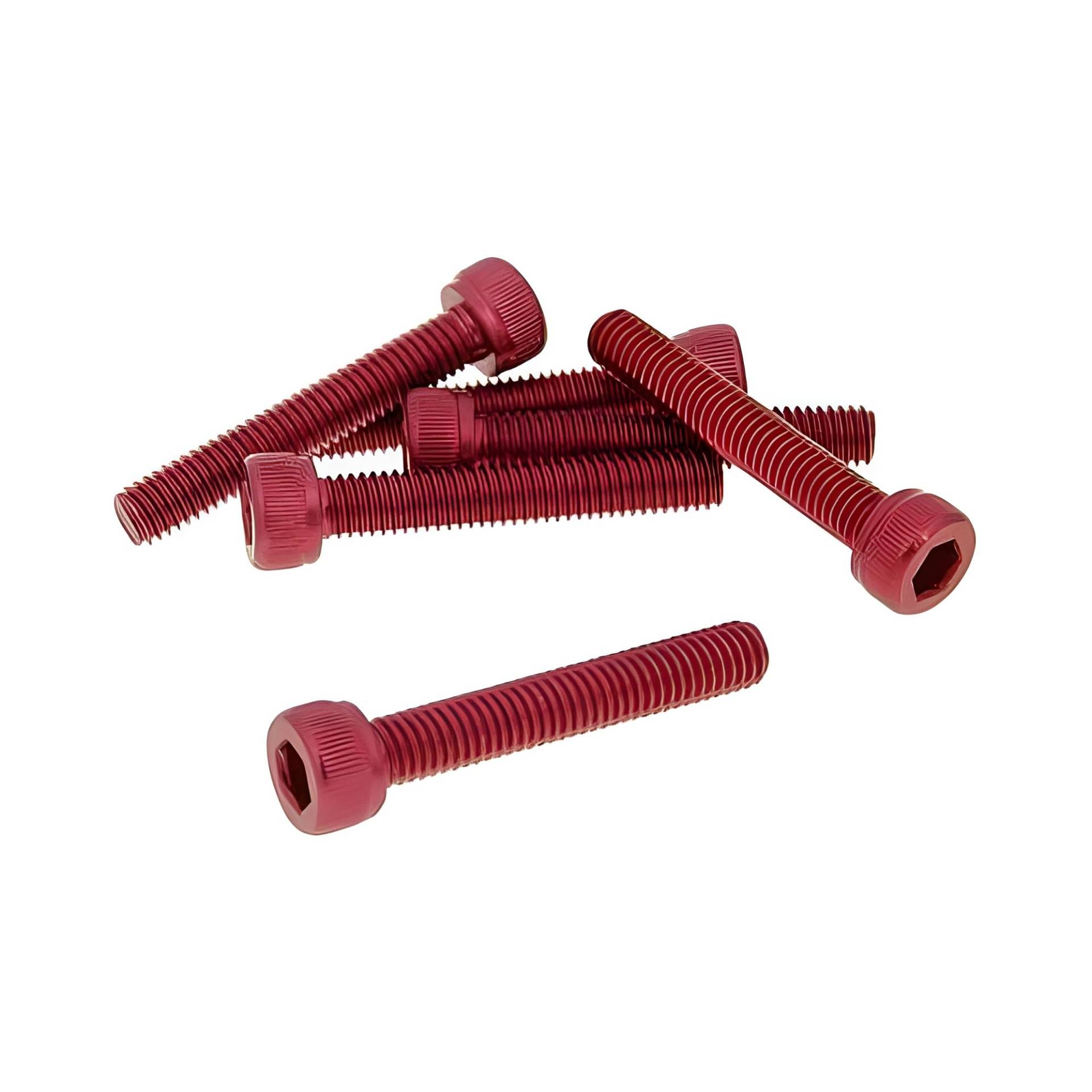 Schraubensatz 6 Stück Innensechskant Alu rot - M5x30 Schraubensatz 6 Stück Innensechskant Alu rot - M5x30 von Vicma