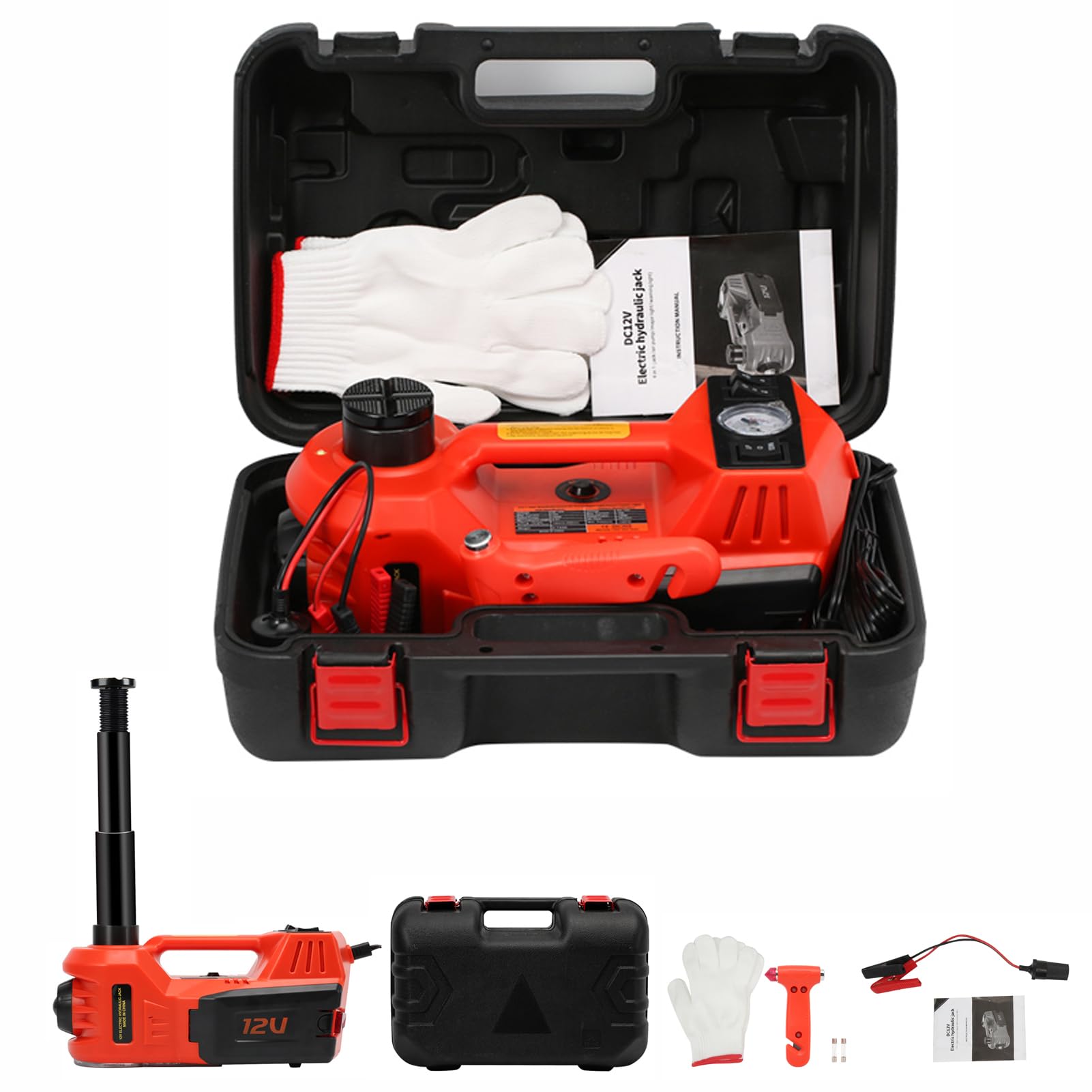 5T Wagenheber Hydraulisch, 4-in-1 Wagenheber Elektrisch 12V mit Aufblasbare Pumpe & LED-Licht, Wagenheber für Auto SUV Werkstätten Notfallreparatur Wagenheber Reifenwechselwerkzeug 5T Wagenheber Hydraulisch, 4-in-1 Wagenheber Elektrisch 12V mit Aufblasbare Pumpe & LED-Licht, Wagenheber für Auto SUV Werkstätten Notfallreparatur Wagenheber Reifenwechselwerkzeug von Victool