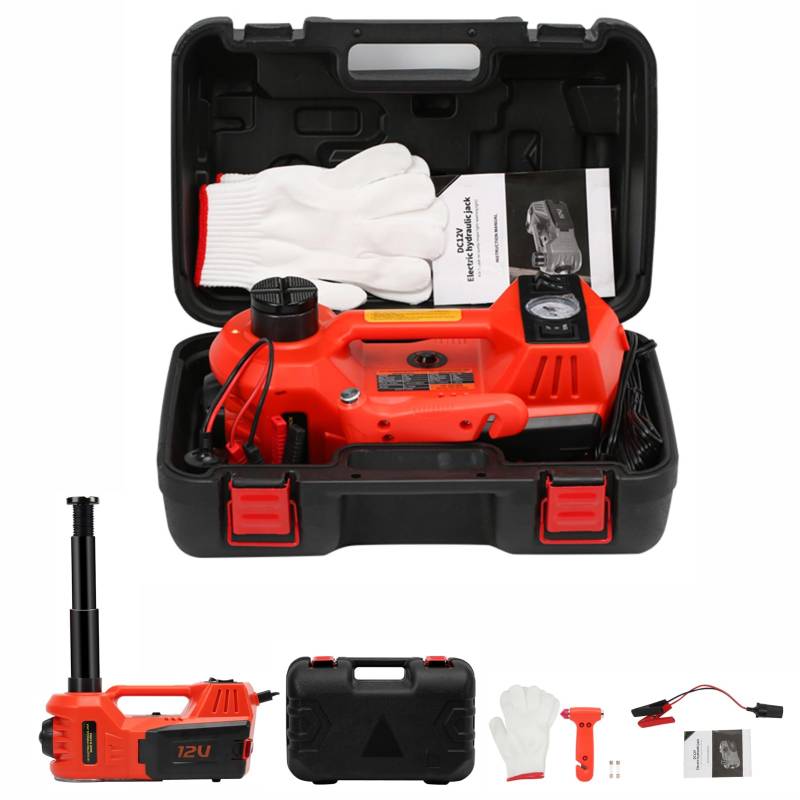 5T Wagenheber Hydraulisch, 4-in-1 Wagenheber Elektrisch 12V mit Aufblasbare Pumpe & LED-Licht, Wagenheber für Auto SUV Werkstätten Notfallreparatur Wagenheber Reifenwechselwerkzeug von Victool
