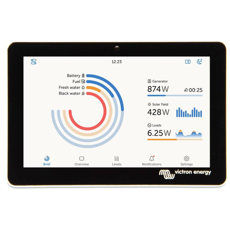 Victron Energy GX Touch 50 Anzeigebildschirm - Wasserdichter 5-Zoll Touchscreen für Cerbo GX zur Systemüberwachung und Steuerung - Einfache Montage am Armaturenbrett - Inklusive HDMI-Kabel von Victron Energy
