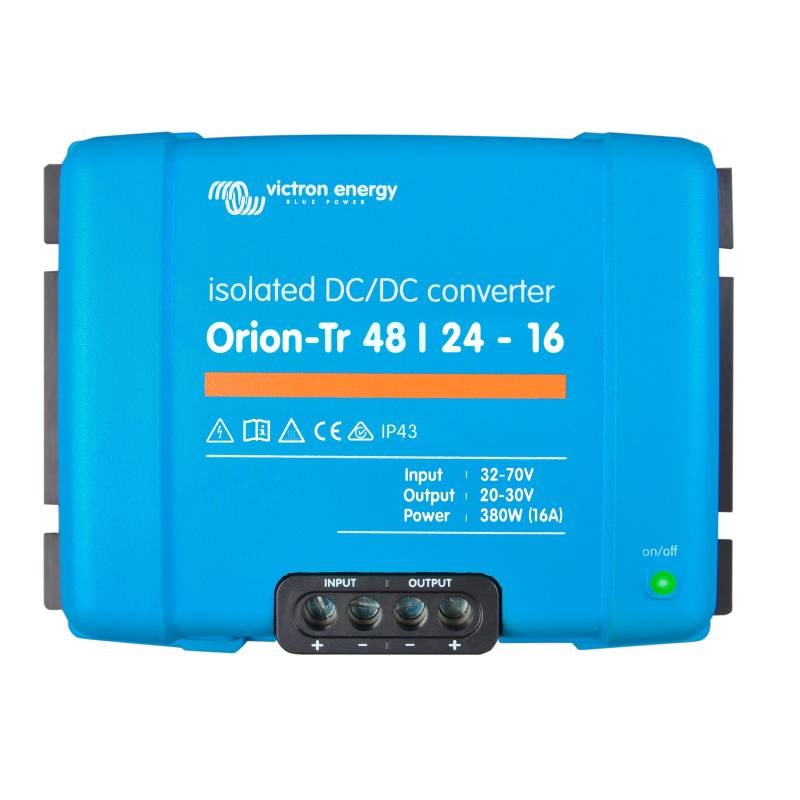 Victron Energy Orion-Tr Spannungswandler - 48/24-Volt 16 Ampere 380-Watt - IP43 Geschützt - DC-DC Konverter für Doppelbatteriesysteme - Isoliert von Victron Energy