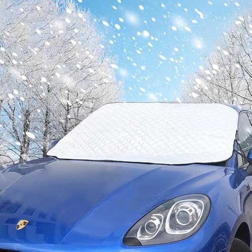 Viedouce Frontscheibenabdeckung Auto Winter, Frostschutz Auto Frontscheibe, 4 Schichten Auto Windschutzscheibenabdeckung Magnet gegen Schnee/ Sonne / Staub / Frost für Sommer Winter (183 x 116 cm) von Viedouce