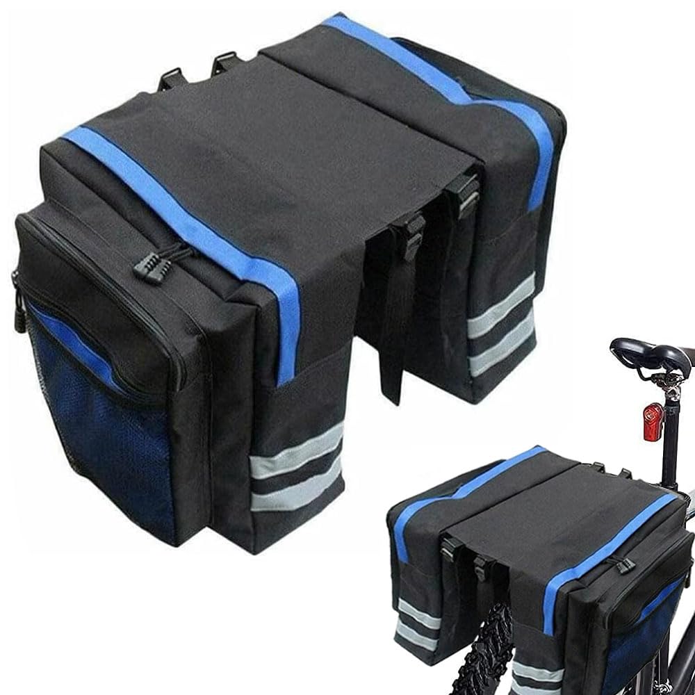Vientiane Fahrradtaschen Gepäckträger, Gepäckträgertasche, 30L Fahrrad Doppeltasche, Hinterradtasche Doppeltasche Wasserdicht, Fahrrad Doppeltasche, für die Rücksitz Aufbewahrung des Fahrrads(Blau) von Vientiane