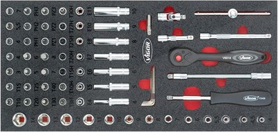 Vigor Steckschlüssel-Werkzeug Satz - 1/4 - Schaumstoffeinlage - 67-tlg [Hersteller-Nr. V4971] von Vigor