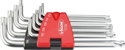 Vigor TORX® Winkelschraubendreher Satz - Innen-TORX® - 9-tlg. [Hersteller-Nr. V4708] von Vigor