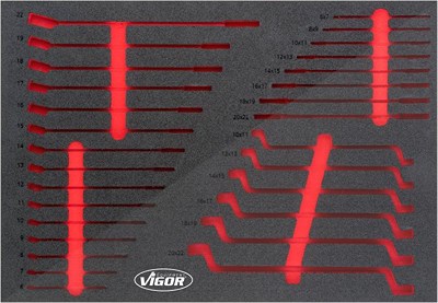 Vigor 2-Komponenten Weichschaum-Einlage - leer - für V6726 [Hersteller-Nr. V6726-L] von Vigor