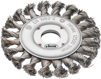 Vigor Scheibenbürste für Winkelschleifer - 115 mm - gezopft [Hersteller-Nr. V6804] von Vigor