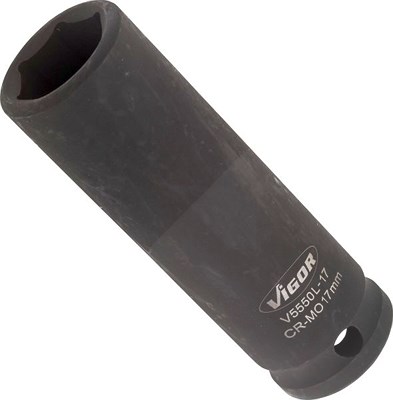 Vigor Schlagschrauber Steckschlüsseleinsatz - 1/2 - Sechskant - 17mm [Hersteller-Nr. V5550L-17] von Vigor