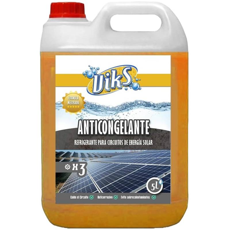 Viks | Solarflüssigkeit Solarliquid | Frostschutz Wärmeträgermedium Solarpannel | Schaltschutz | Propylenglykol | Solarfluid Direkte | 5L von Viks