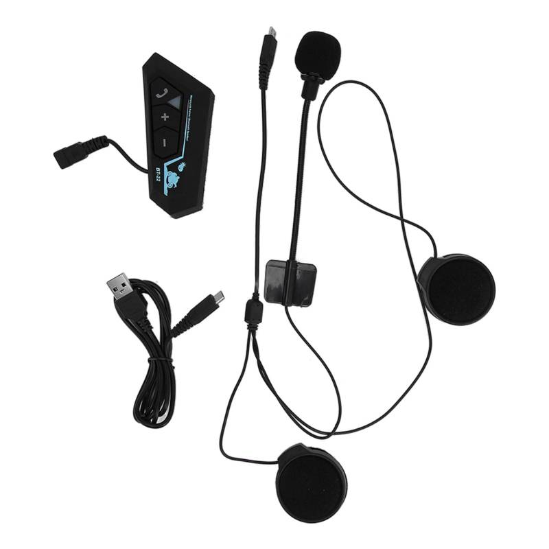 Motorradhelm-Bluetooth-Headset, BT22 Bluetooth 5.0-Rauschunterdrückungs-Sport-Headset, Multifunktions-Funkkopfhörer, Passend für Motorradhelm, Automatische Beantwortung von Vikye
