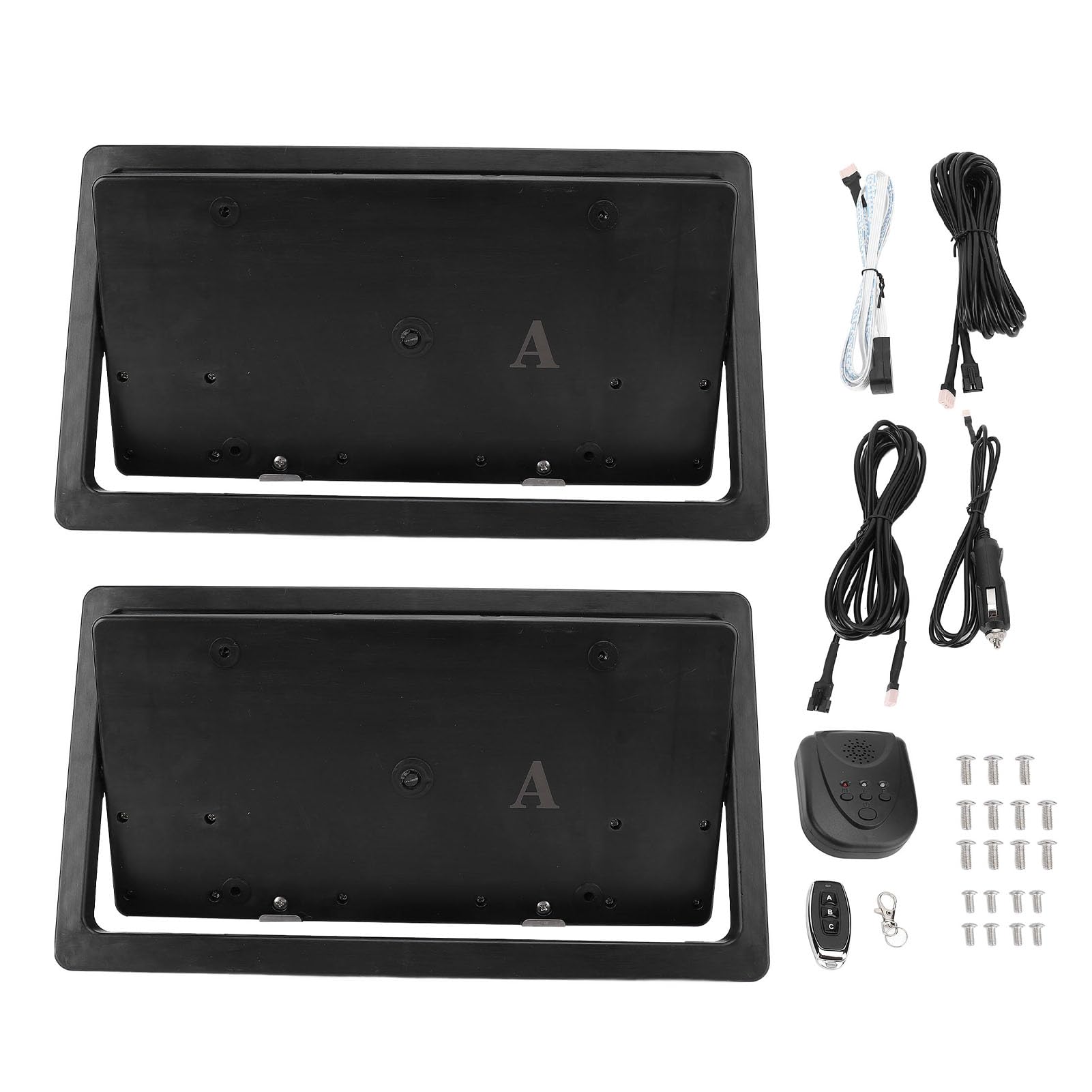 Nummernschildrahmen, 2 Pack-Nebeneröffnungsauto-Lizenzhalterungsrahmen, Universelle US-amerikanische Standard-Autoschildhalter-Halterungen mit Fernbedienung von Vikye
