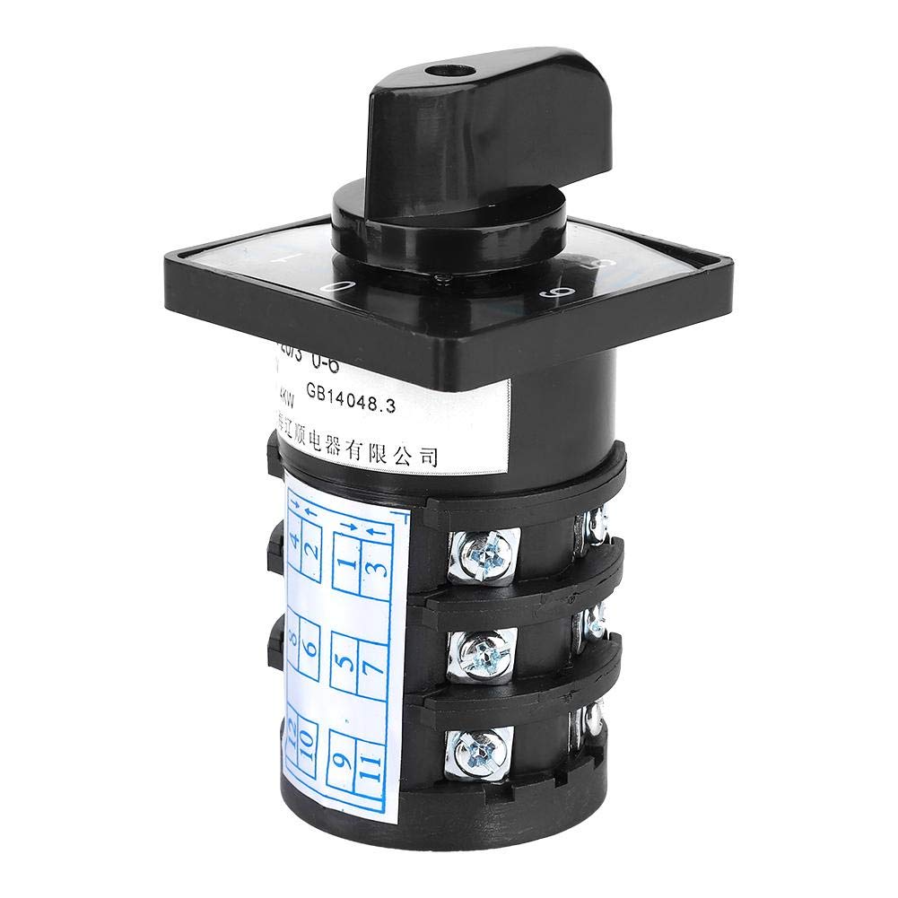 Umschalter 7 Position, 500V 20A Wechselschalter Wahlschalter, 12 Klemmen Verriegelungstyp 0-1-2-3-4-5-6 Nockenschalter Umschalter 7 Position, 500V 20A Wechselschalter Wahlschalter, 12 Klemmen Verriegelungstyp 0-1-2-3-4-5-6 Nockenschalter von Vikye