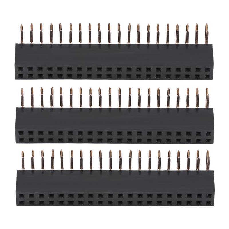 Weibliche Stiftleisten, 3PCS 2 x 20-polig, zweireihig, rechtwinklig, 2,54 mm Stiftleisten für Raspberry Pi von Vikye