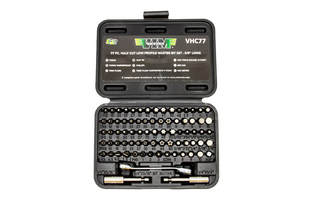 TESTEL Vim Tools vhc77 'Satz' Half Cut Gedrungen Bit Set von VIM Tools